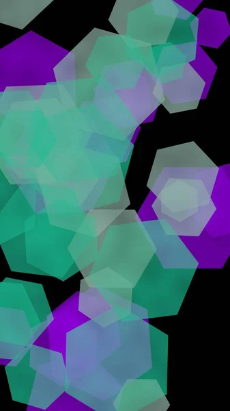 Multicolored Translucent Hexagons Dark Background Vertical Image Orientation Illustration — Stock Photo, Image