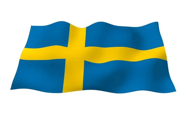 Flag Sweden Official State Symbol Kingdom Sweden Blue Field Yellow — Stock Photo, Image