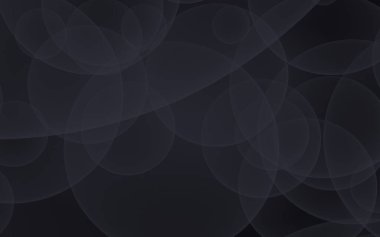 Soyut siyah arkaplan. Koyu şeffaf baloncuklu arkaplan. 3B illüstrasyon