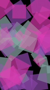 Koyu arkaplanda çok renkli yarı şeffaf altıgenler. Dikey görüntü yönlendirmesi. 3B illüstrasyon