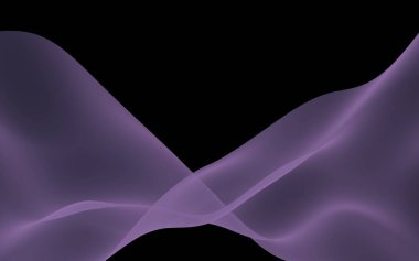 Soyut mor dalga. Raster hava arka planı. Koyu arka planda parlak gri şerit. Gri atkı. Soyut gri duman. 3d illüstrasyon