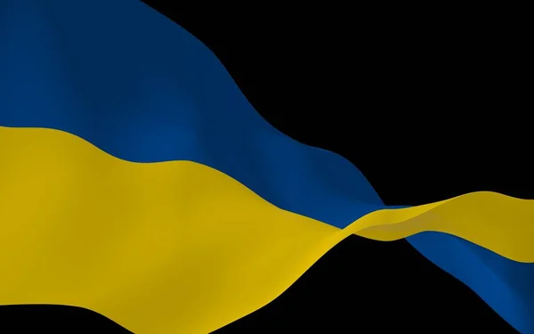 Die Fahne Der Ukraine Auf Dunklem Hintergrund Nationalflagge Und Staatsfahne — Stockfoto