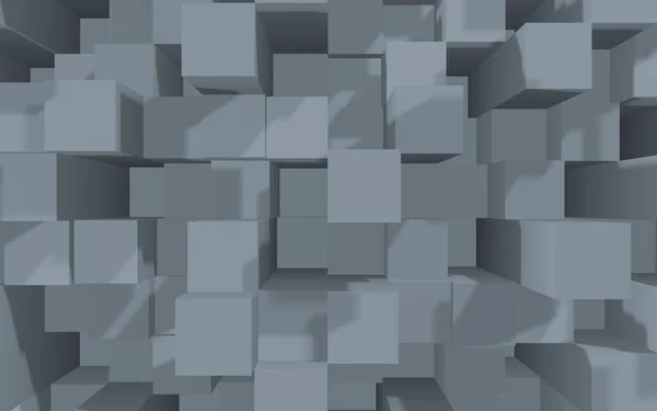 Fondo Geométrico Abstracto Gris Elegante Cubo Barras Rectangulares Caóticamente Avanzadas — Foto de Stock