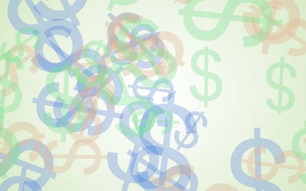 Signos Dólar Translúcidos Multicolores Sobre Fondo Blanco Ilustración —  Fotos de Stock