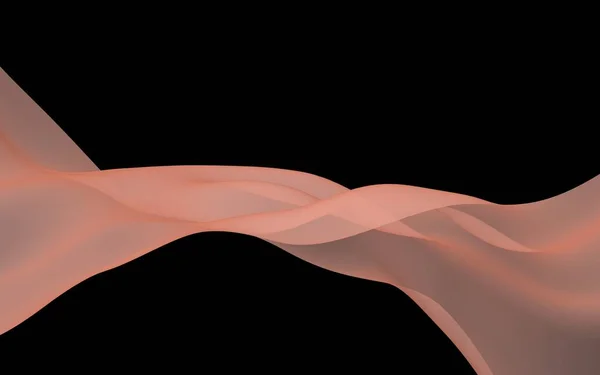 抽象波 黑色背景上的亮丝带 抽象烟雾 栅格空气背景 — 图库照片