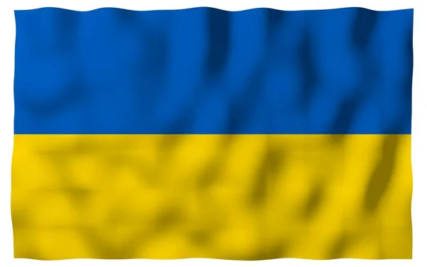 Ukrainas Flagga Vit Bakgrund Nationell Flagga Och Delstat Blå Och — Stockfoto