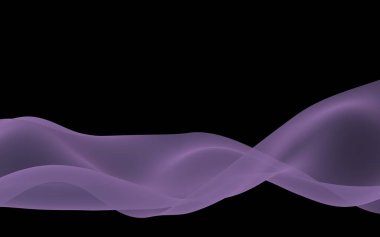 Soyut mor dalga. Raster hava arka planı. Koyu arka planda parlak gri şerit. Gri atkı. Soyut gri duman. 3d illüstrasyon