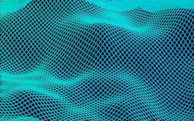 Karanlık bir arka plan üzerinde soyut manzara. Siber uzay şebekesi. merhaba teknoloji ağı. 3d illüstrasyon