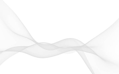 Beyaz soyut arka plan. Dalgalanan beyaz eşarp. Rüzgarın beyaz kumaşında sallanıyor. 3B illüstrasyon