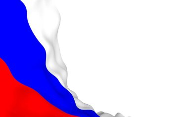 Rusya Federasyonu bayrağını sallıyor. Ulusal. Rusya'nın devlet sembolü. 3d illüstrasyon