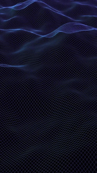 Paisagem Abstrata Sobre Fundo Escuro Rede Púrpura Ciberespaço Rede Tecnologia — Fotografia de Stock