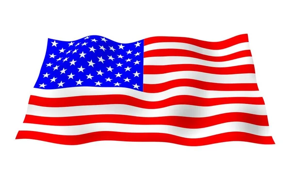 Mávání Vlajkou Spojených Států Amerických Hvězdy Pruhy Státní Symbol Usa — Stock fotografie