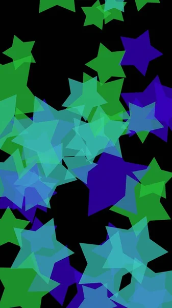 Multicolored Translucent Stars Dark Background Vertical Image Orientation Illustration — Stock Photo, Image