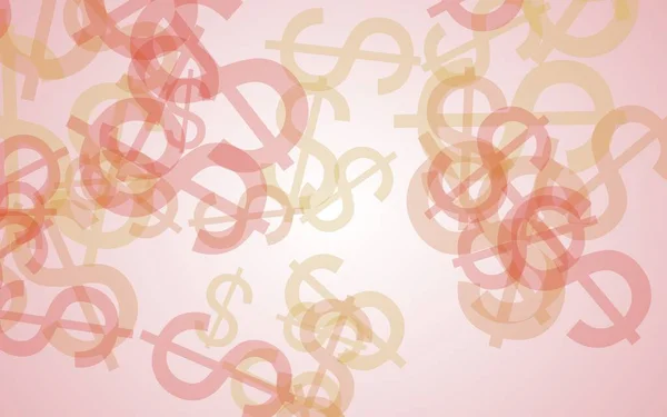 Signos Dólar Translúcidos Multicolores Sobre Fondo Blanco Tonos Rojos Ilustración — Foto de Stock