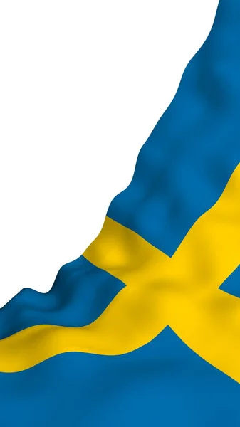 Sveriges Flagga Officiell Statssymbol För Konungariket Sverige Ett Blått Fält — Stockfoto