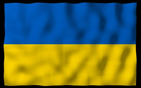 Ukrainas Flagga Mörk Bakgrund Nationella Flaggan Och Staten Ensign Blå — Stockfoto