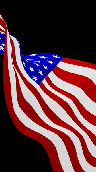 Waving Flag United States America Dark Background Stars Stripes State — Stock Photo, Image