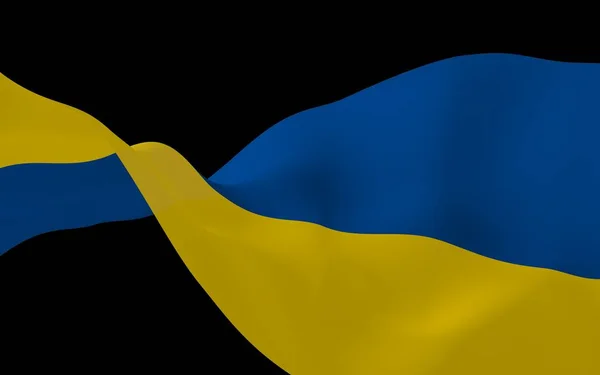 Ukrainas Flagga Mörk Bakgrund Nationella Flaggan Och Staten Ensign Blå — Stockfoto