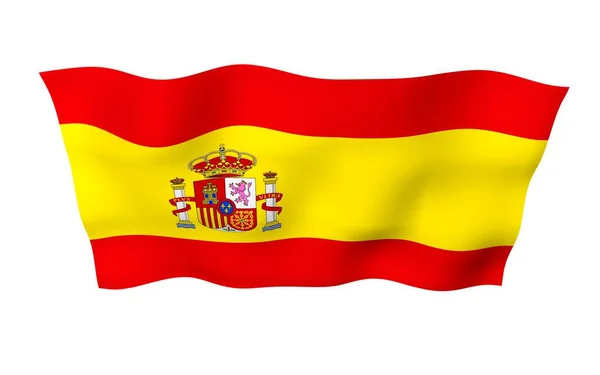 Spaniens Flagga Konungariket Spaniens Officiella Statssymbol Begreppet Webb Sportsidor Språkkurser — Stockfoto