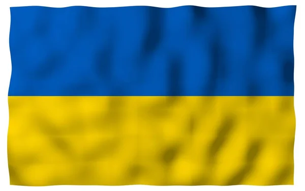 Ukrainas Flagga Vit Bakgrund Nationell Flagga Och Delstat Blå Och — Stockfoto