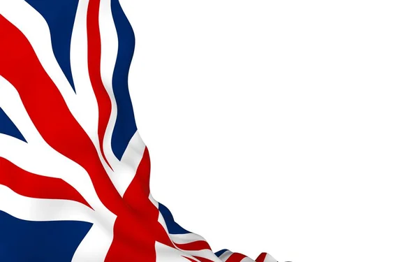 Waving flag of the Great Britain. British flag. United Kingdom of Great Britain and Northern Ireland. State symbol of the UK. 3D illustration