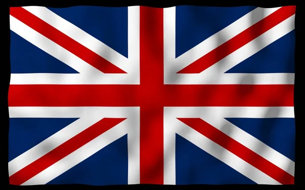 Waving Flag Great Britain Dark Background British Flag United Kingdom — Stock Photo, Image