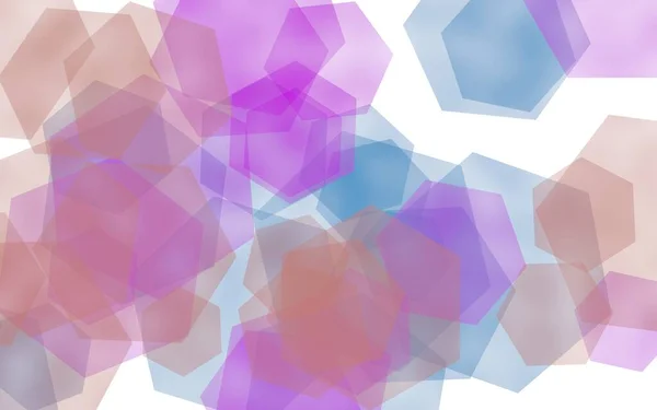 Multicolored Translucent Hexagons White Background Red Tones Illustration — Stock Photo, Image