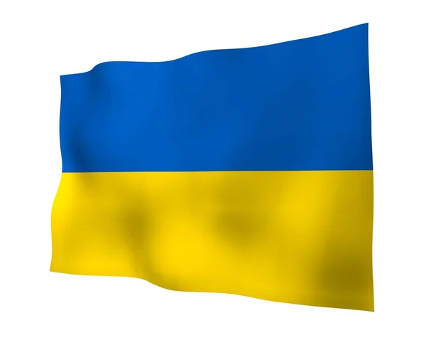 Zászló Ukrajna Fehér Alapon Nemzeti Zászló Zászlós Kék Sárga Színű — Stock Fotó
