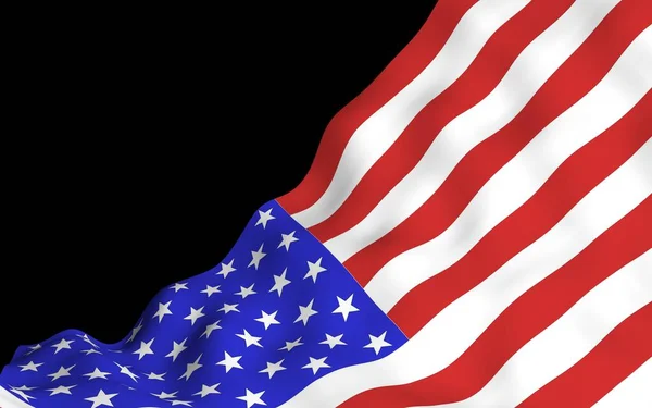 Sventolando Bandiera Degli Stati Uniti America Uno Sfondo Scuro Stelle — Foto Stock