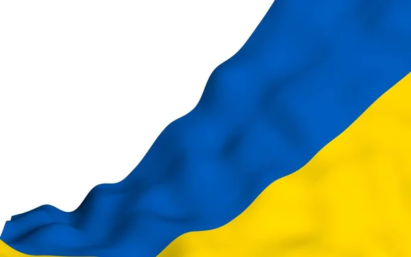 Drapeau Ukraine Sur Fond Blanc Drapeau National Enseigne État Bicolore — Photo