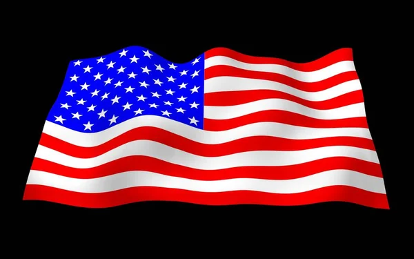 Acenando Bandeira Dos Estados Unidos América Sobre Fundo Escuro Stars — Fotografia de Stock