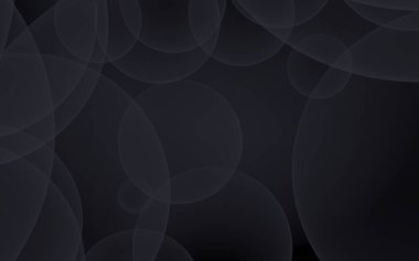 Soyut siyah arkaplan. Koyu şeffaf baloncuklu arkaplan. 3B illüstrasyon