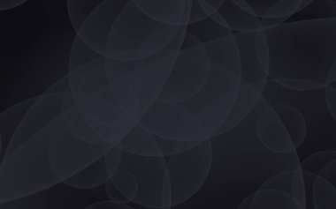 Soyut siyah arkaplan. Koyu şeffaf baloncuklu arkaplan. 3B illüstrasyon