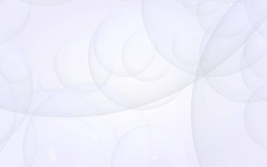 Soyut beyaz arkaplan. Arkaplanda şeffaf kabarcıklar var. 3B illüstrasyon