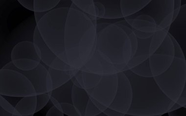 Soyut siyah arkaplan. Koyu şeffaf baloncuklu arkaplan. 3B illüstrasyon