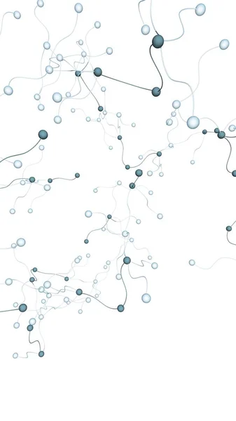 ニューラルネットワークソーシャルネットワーク 未来的なDna デオキシリボ核酸 抽象分子 細胞図 菌糸体 白い背景 3Dイラスト — ストック写真