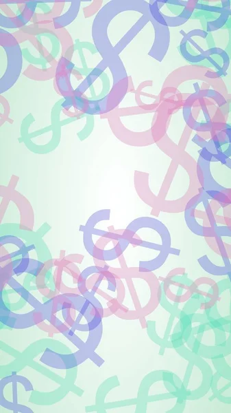 Veelkleurige Doorschijnende Dollartekens Witte Achtergrond Illustratie — Stockfoto