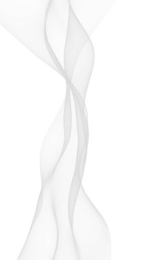 Beyaz soyut arka plan. Dalgalanan beyaz eşarp. Rüzgarın beyaz kumaşında sallanıyor. 3B illüstrasyon