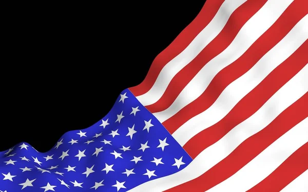 Flagge Der Vereinigten Staaten Von Amerika Auf Dunklem Hintergrund Schwenkend — Stockfoto