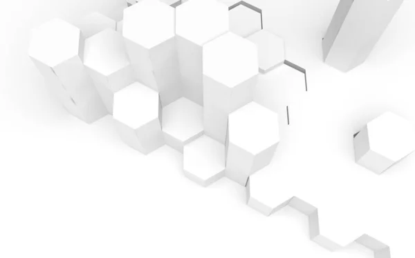 White Abstract Background Honeycomb Hexagon Bars Isolated White Backdrop Illustration — Stock Photo, Image