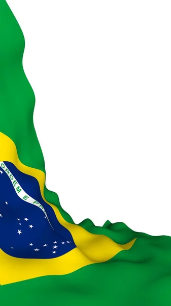 Wapperende Vlag Van Brazilië Ordem Progresso Orde Vooruitgang Rio Janeiro — Stockfoto