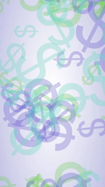 Signos Dólar Translúcidos Multicolores Sobre Fondo Blanco Ilustración — Foto de Stock