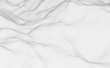 Beyaz arka planda soyut manzara. Siber uzay şebekesi. merhaba teknoloji ağı. 3d illüstrasyon