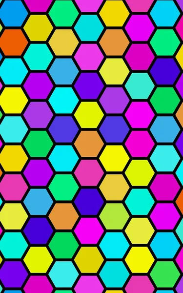 Honingraat Veel Kleur Veelkleurig Isometrische Geometrie Illustratie — Stockfoto