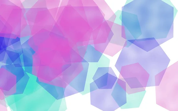 Multicolored Translucent Hexagons White Background Illustration — Stock Photo, Image