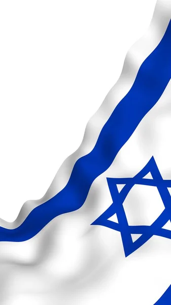 Flaga Izraela Państwowy Symbol Państwa Izrael Niebieska Gwiazda Dawida Pomiędzy — Zdjęcie stockowe