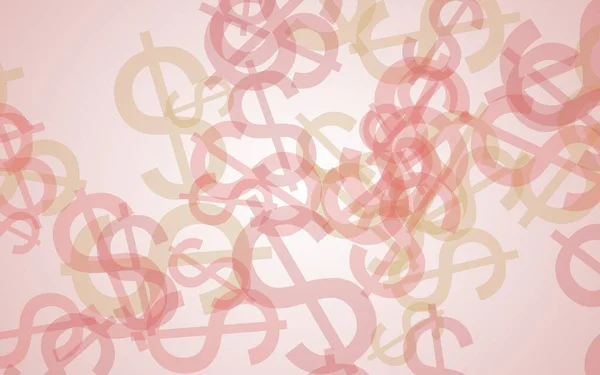 Segni Multicolori Dollari Traslucidi Sfondo Bianco Toni Rossi Illustrazione — Foto Stock