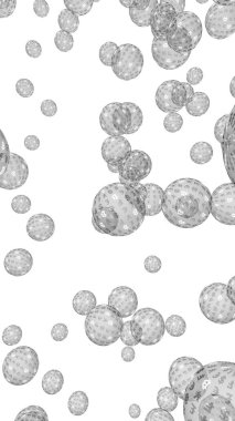 Bitcoin ekonomik balonu. Şifreli para birimi 3 boyutlu illüstrasyon. İş konsepti. Beyaz arka planda gümüş baloncuklar. Bit, Coin, madencilik konsepti