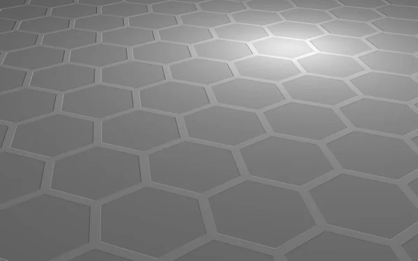 灰色背景上的蜂巢 多边形的透视视图看起来像蜂窝 凹凸单元格 等轴测几何体 — 图库照片