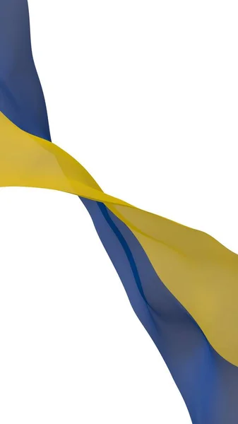 Flag Ukraine White Background National Flag State Ensign Blue Yellow — Stock Photo, Image